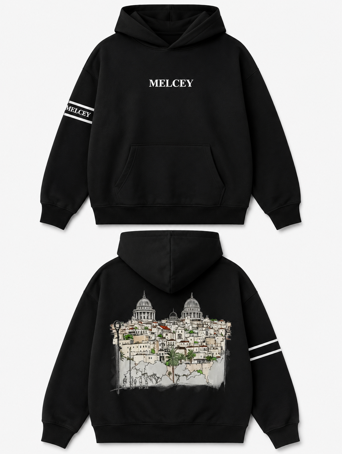 MELCEY Middle Eastern Hoodie Black
