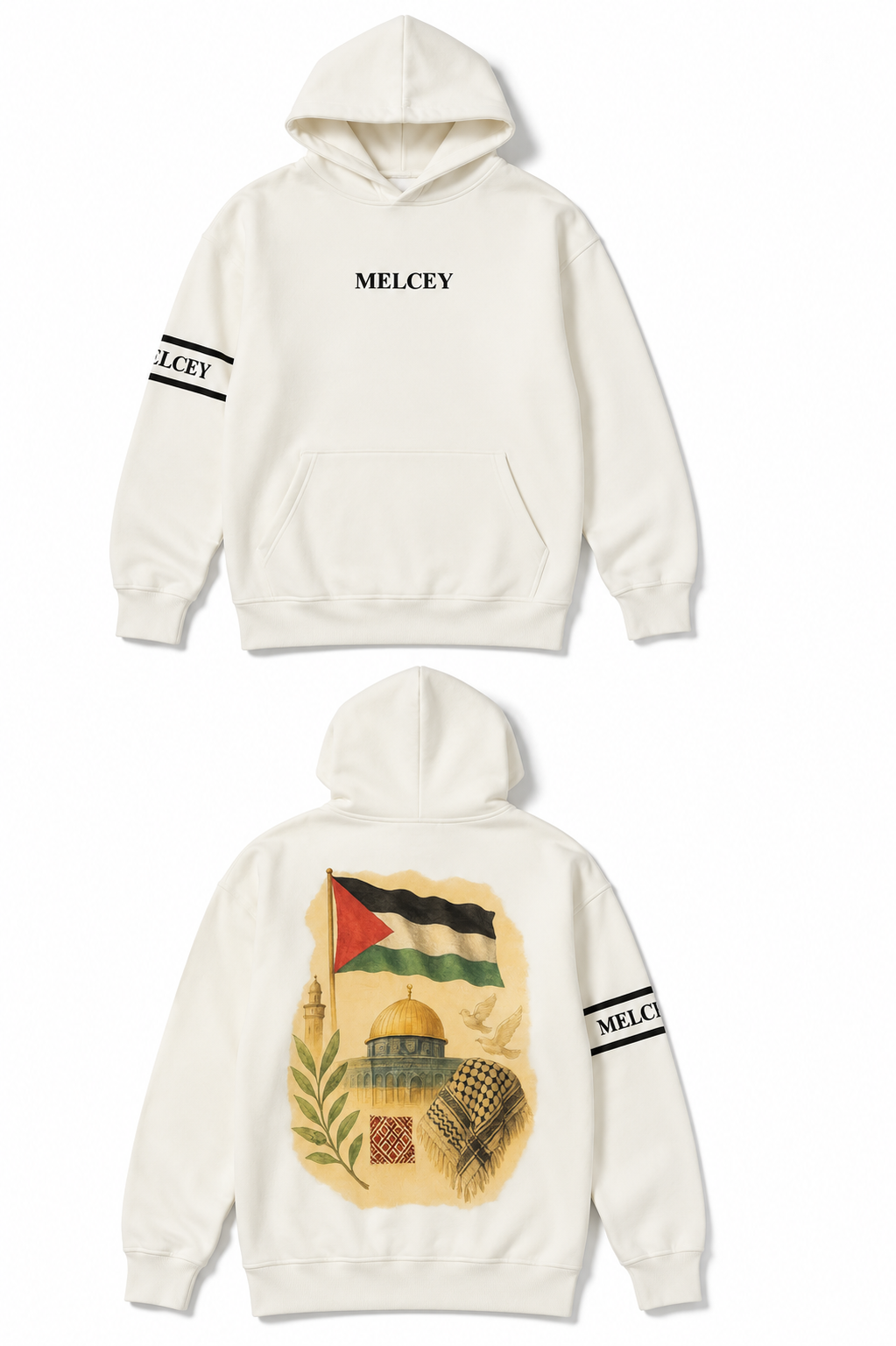 MELCEY Palestina Hoodie White