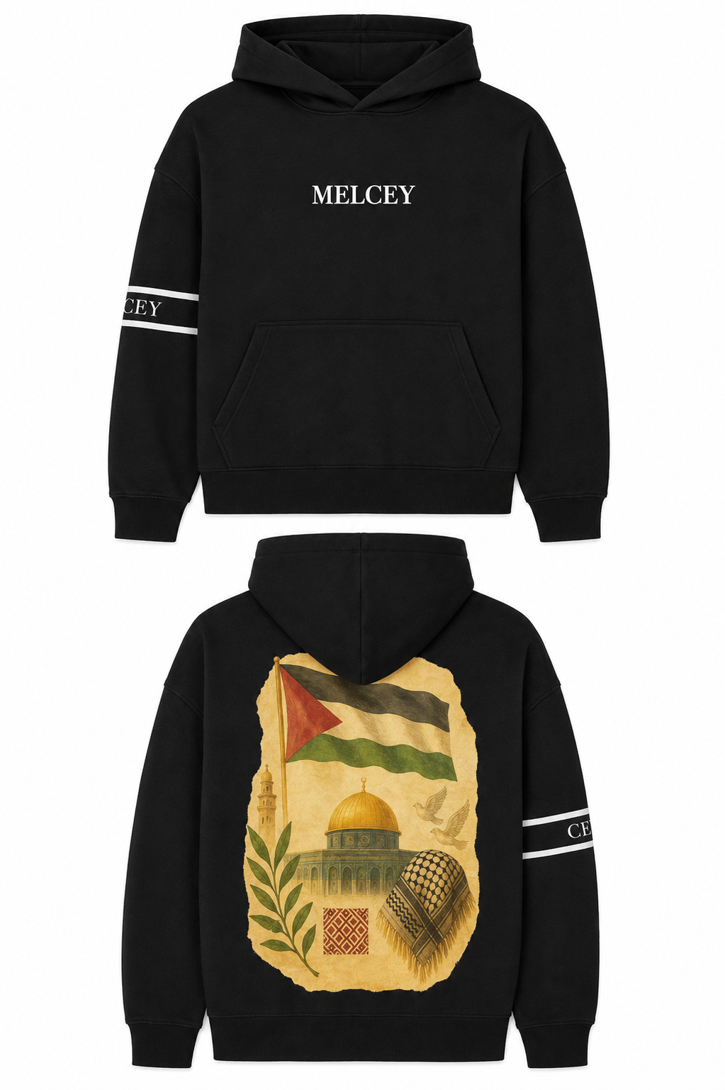 MELCEY Palestina Hoodie Black